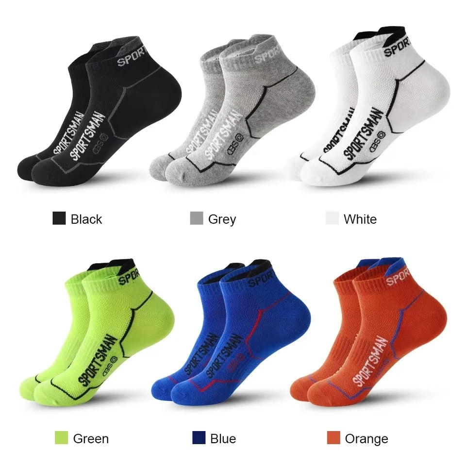 10 Pairs/ Lot Men Sport Socks Cotton Thin Mesh Socks Bright Color Running Socks Breathable Low Cut Sport Socks For Men