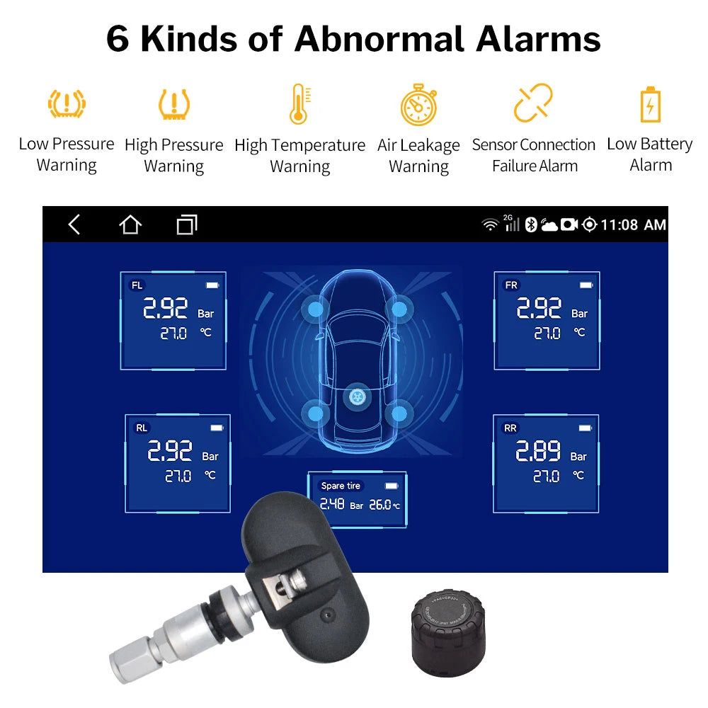 Deelife Car TPMS for Android iOS Tire Pressure Monitoring Control System 4-5 Wheel Tyre Sensor Bluetooth-compatible BLE TMPS