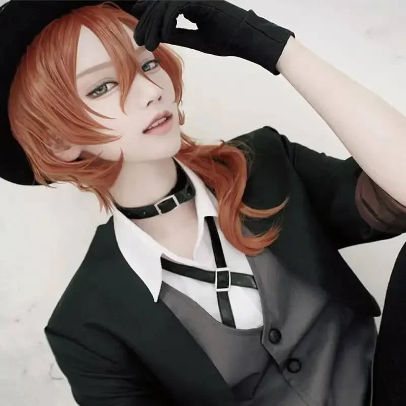 High Quality Anime Bungo Stray Dogs Chuya Nakahara Chuuya Cosplay Wig Heat Resistant Synthetic Hair Wigs