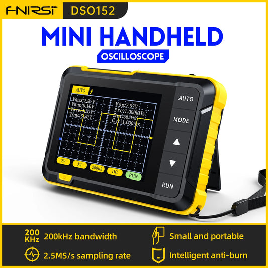 FNIRSI DSO152 DSO153 New Mini Handheld Digital Oscilloscope Portable 2.5MSa/s 200KHz Analog Bandwidth 800 VPP with PWM Output