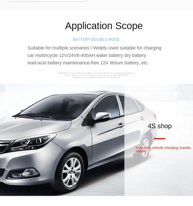 Large Power 400W Battery Charger 12V/24V Car Battery Charger Trickle Smart Pulse Repair for Car SUV Truck Boat