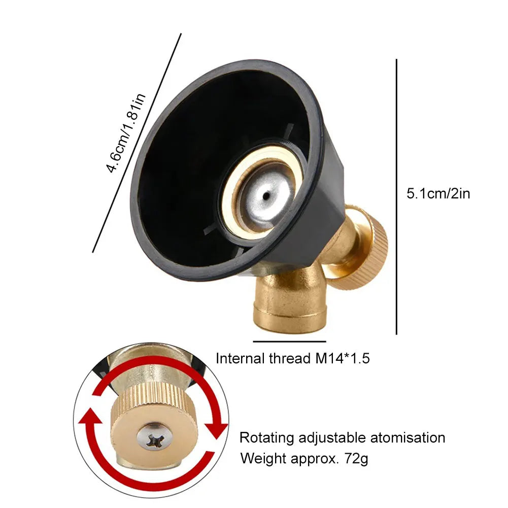 High Pressure Sprayer Nozzle Adjustable Agricultural Atomization Nozzle Brass Agricultural Spray Nozzle Head Gardening Tools