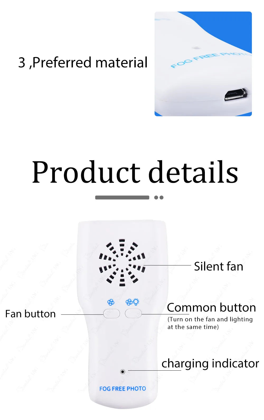 Dental Anti-Fog Mirrors Set Mirror With LED Light Orthodontic Reflectors Fog Free Intraoral Photography Stainless Steel Dentist