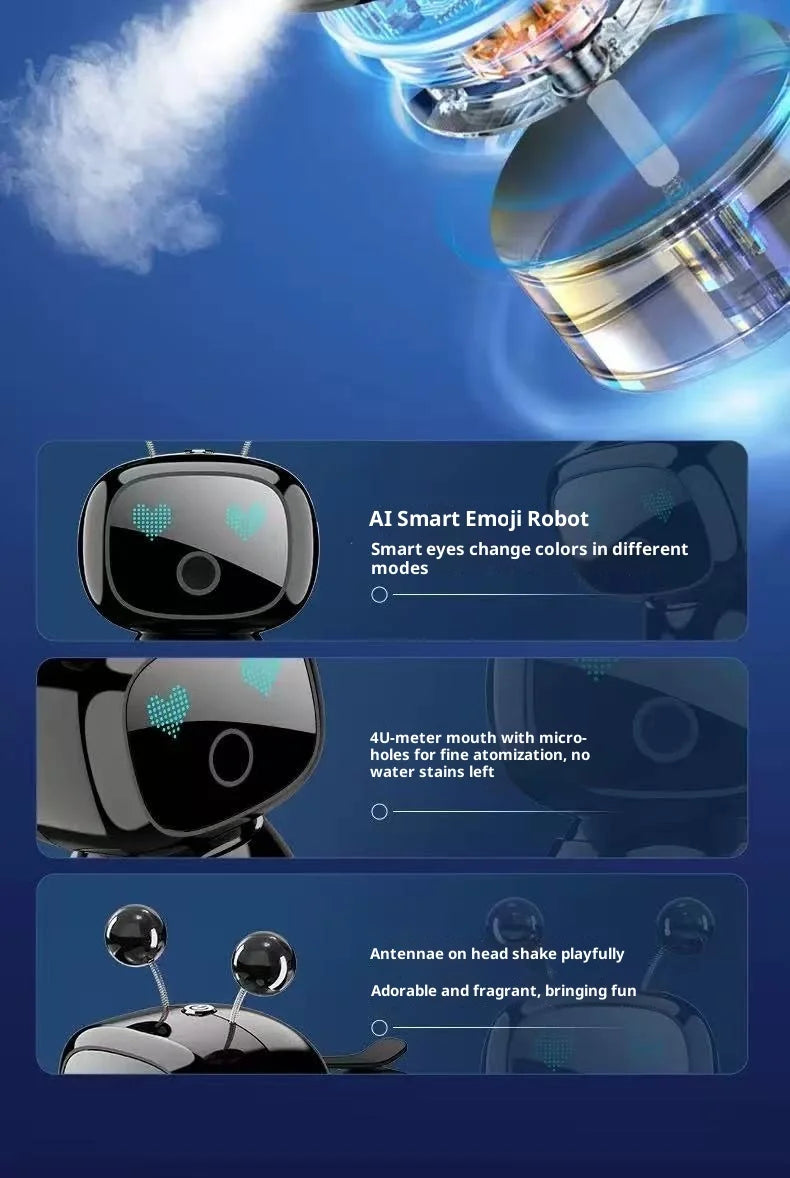 Creative Car Smart Aromatherapy Diffuser - Robot-shaped Aromatherapy Ornament, Air Freshener with Long-lasting Light Fragrance