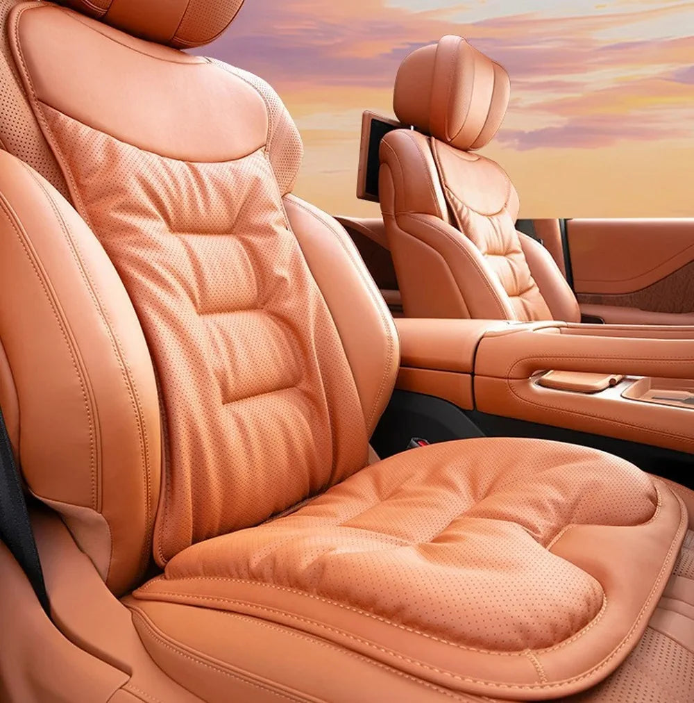 Car Seat Cushion Premium Comfortable Leather Car Seat Cushion Thickened Non-slip Single Piece Front and Rear Seat Cushion