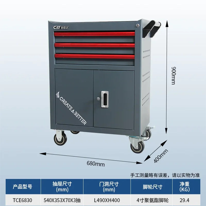 2025 hot saleAuto repair tool cart Drawer type parts cabinet Mobile trolley Hardware storage cabinet Heavy tool cabinet Cross-bo