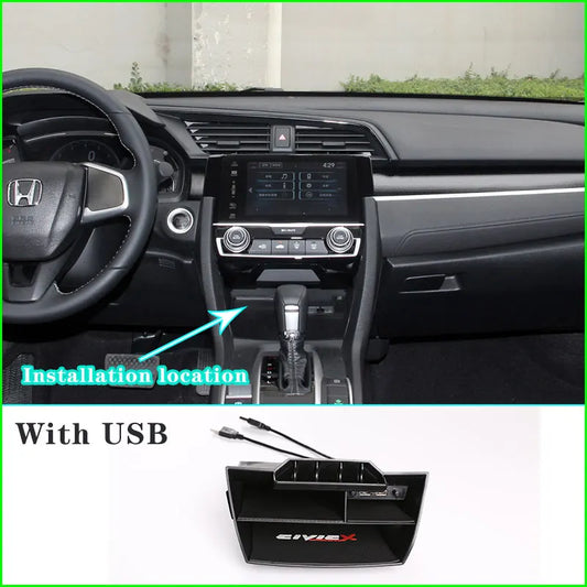 Car Organizer Seat Gap Box Leather Car Seat Gap Organizer 2 USB   Auto Crevice Storage Case For Stowing Tidying For Honda Civic