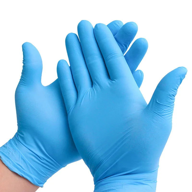 100PCS Nitrile Exam Gloves Heavy Duty Food Grade Latex & Powder Free High Elasticity for Medical Food Service Cleaning