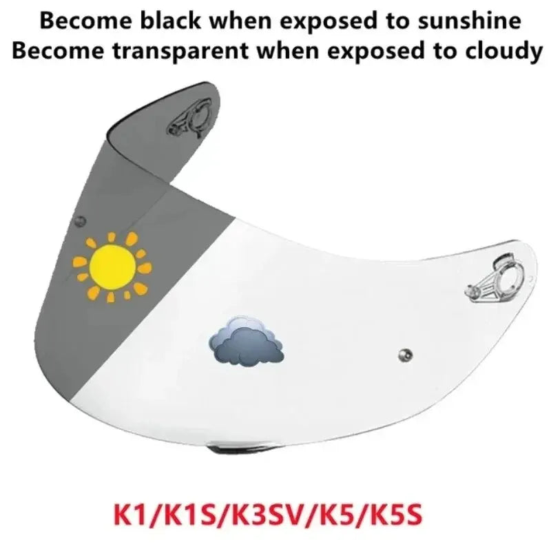 Photochromic Visor for AGV K5 K5S K5-S K3SV K3-SV K1 Helmet Glasses Sc – NairoMarket