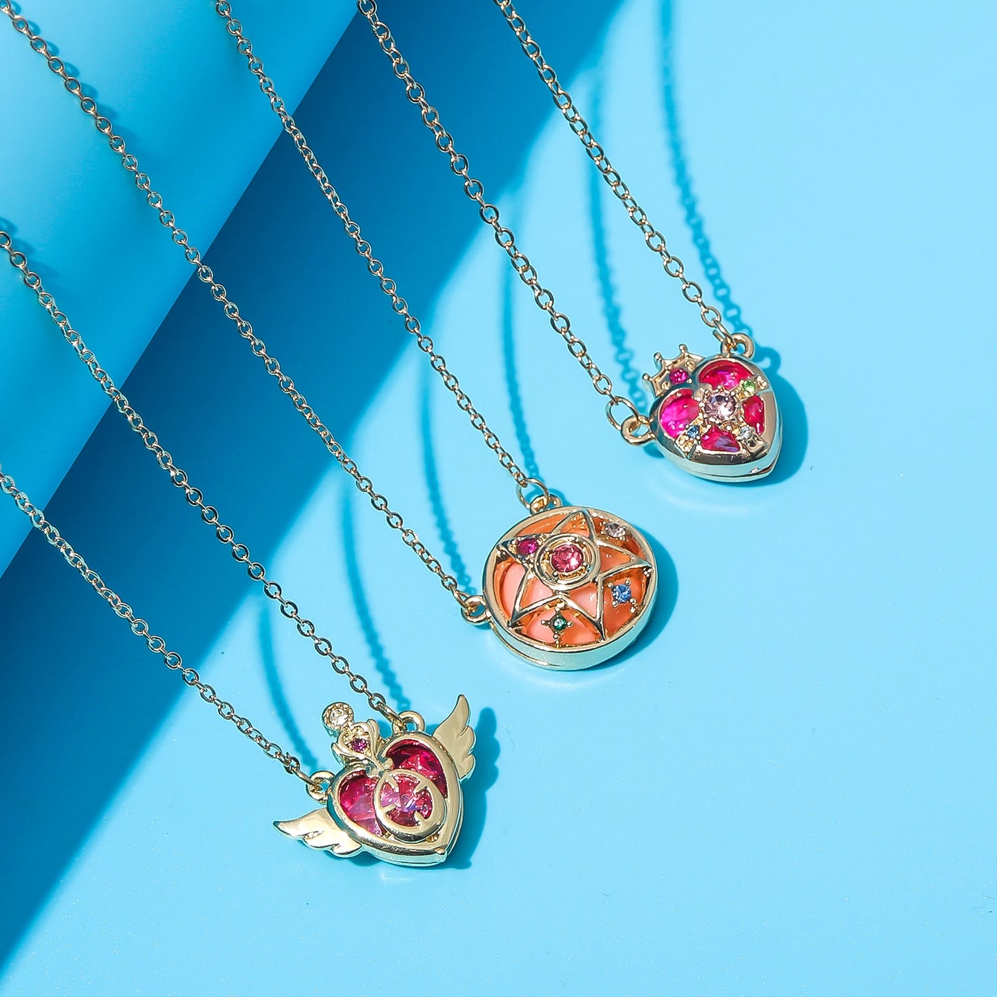 Anime Sailor Moon Necklace Love Wings Magic Stick Pendant Necklace Girl Jewelry Gift Cosplay Prop Choker