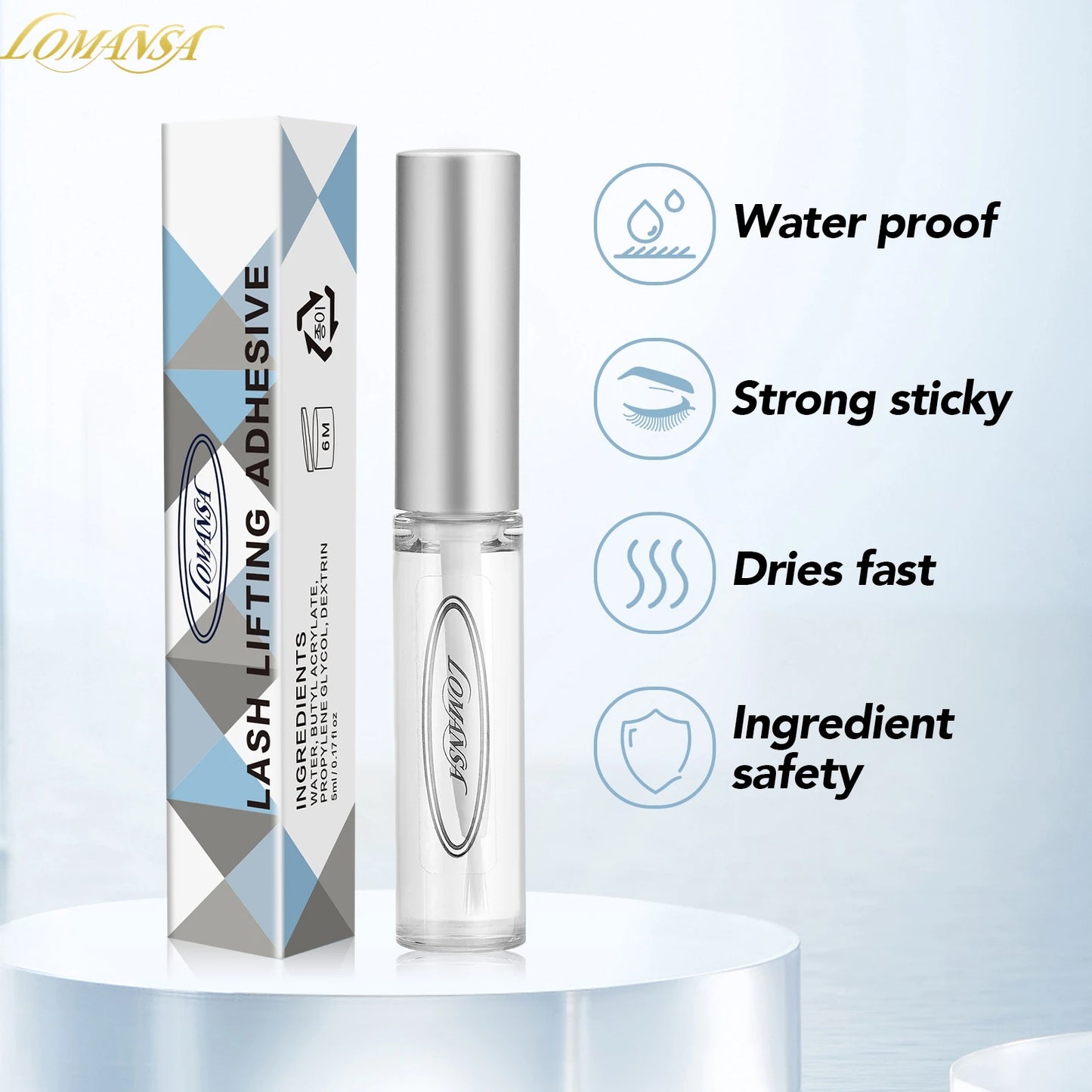 Lomansa Korea 5ml Strong Lash Lift Glue Eyelash Lift For Lash Lifting And Curling Eyelash Perm Lash Lift Adhesive Makeup Tool