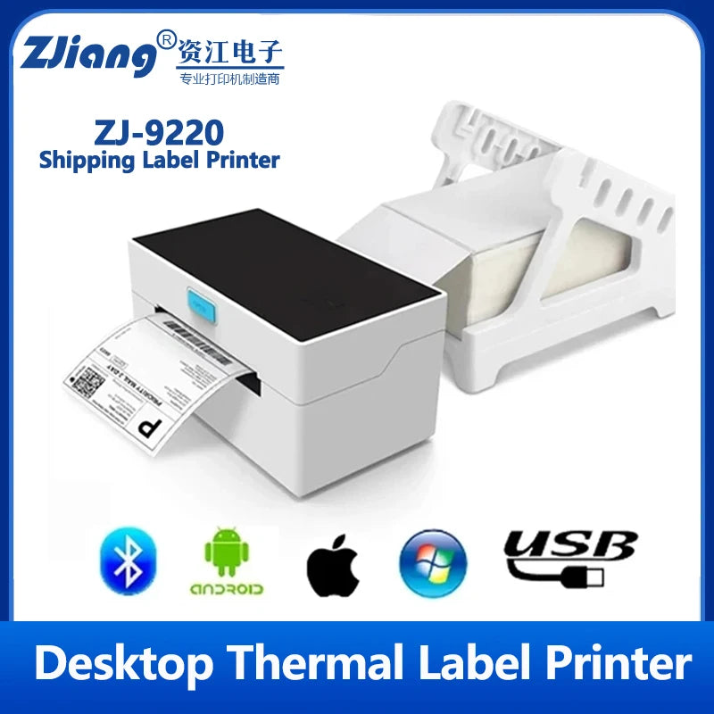 Shipping Thermal High Speed Label Printer Multi-functional Label Maker Express Barcode Sticker 4×6 Inch USB BT Thermal Desktop Z