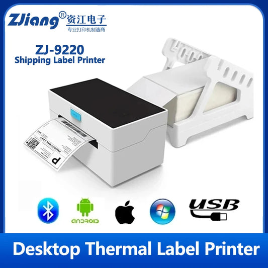 Shipping Thermal High Speed Label Printer Multi-functional Label Maker Express Barcode Sticker 4×6 Inch USB BT Thermal Desktop Z