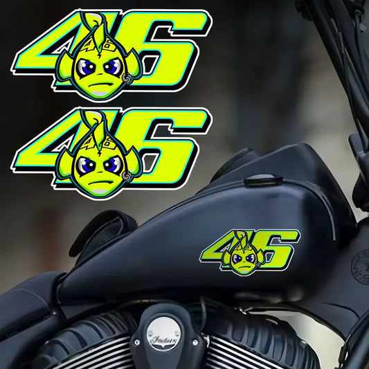 1/2PCS Green Fish Motorcycle Sticker Waterproof Vinyl Decal for Motorbike Side Panel Car Body Electric Scooter Decoration