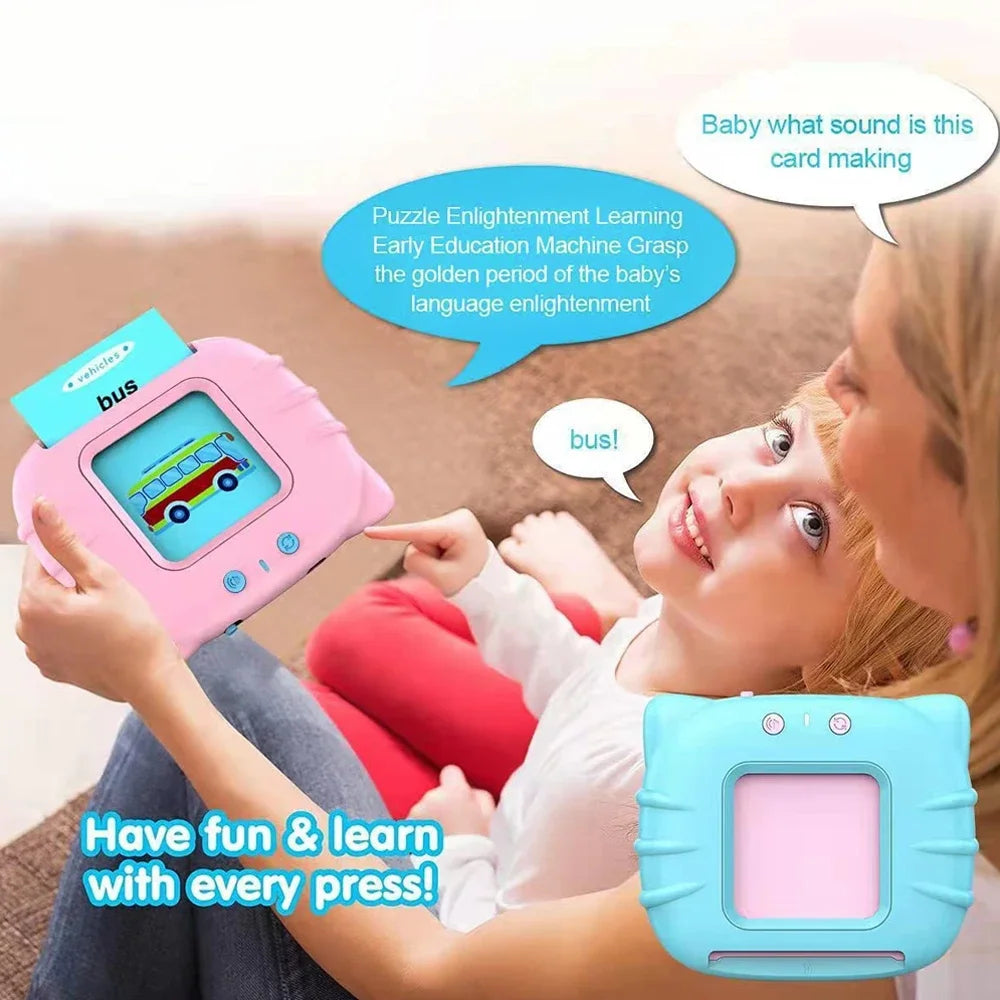 Flash Card Learning Toys Early Education Talking Flashcards for Kids Preschool English Electronic Audio Book Machine Gift