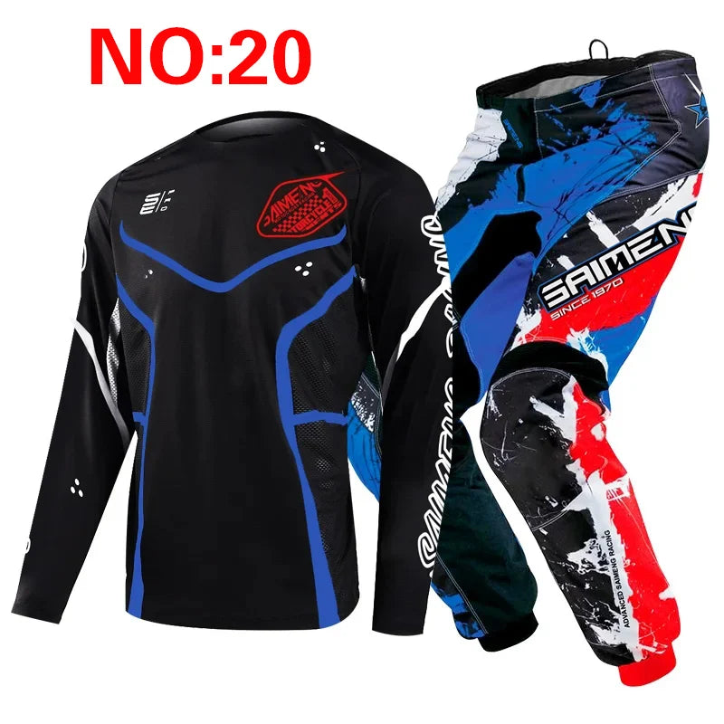 SIZE 20 22 24 26 28 saimeng children's enduro motocross gear set mx jersey pants motorcycle kits mtb Off Road youth racing suit