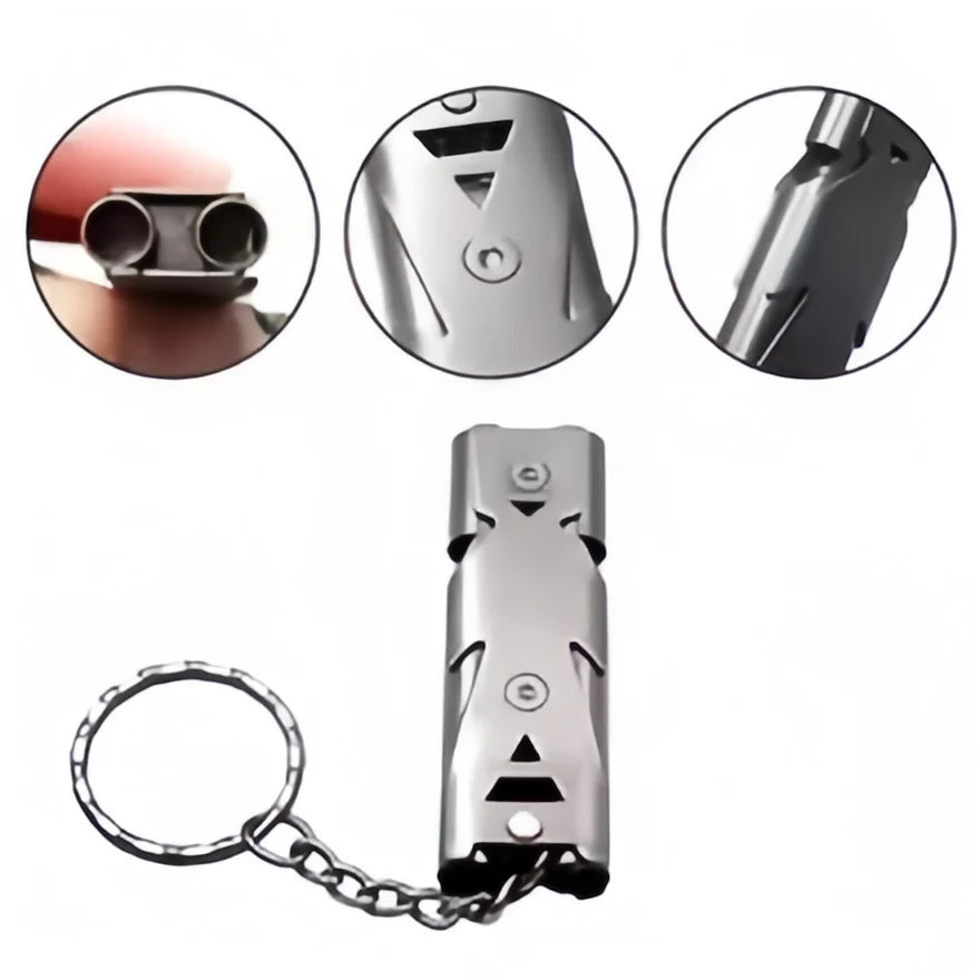 Survival Whistle Keychain–High Decibel,Emergency Whistle for Outdoor,Camping&Hiking–Double Tube Design,Loud Safety AlarmPortable