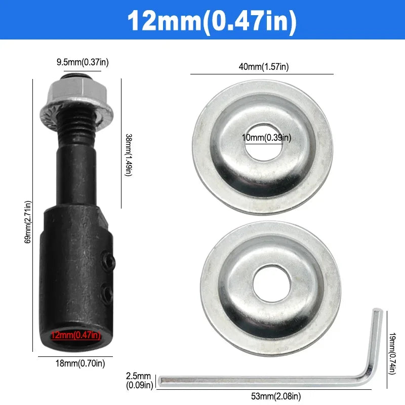 10mm Spindle Adapter for Grinding Polishing 5mm/6mm/8mm/10mm/12mm/14mm/16mm Shaft Motor Bench Grinder