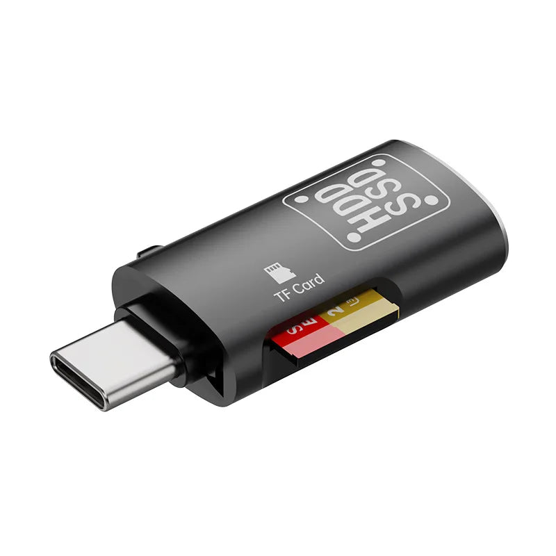 Type C 3.1 High Speed Micro SD TF Memory Card Reader for iPhone 15 Huawei Mobile Phone PD Charging Dongle Charger Cable Adapter