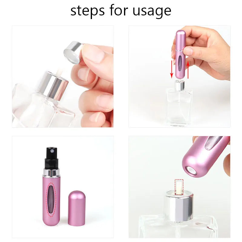 5ml Perfume Atomizer Portable Cosmetics Liquid Container Mini Aluminum Spray Alcochol Empty Refillable Bottle Travel Essentials