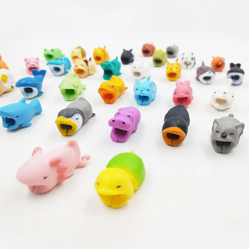 Cartoon Animal Data Cable Protective Cover Mobile Phone Charging Cable Protective Anti-Breaking Wire Winder Cable Organizer