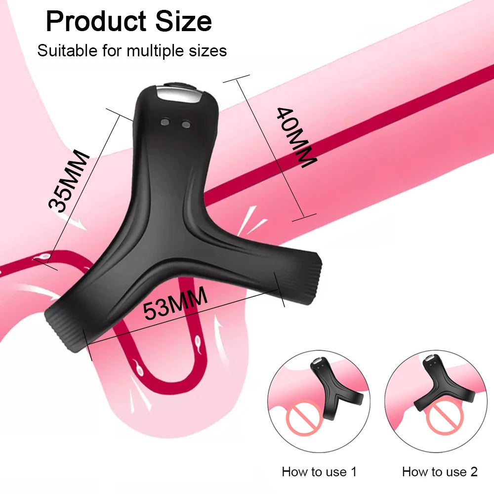 Strong Vibrator Cockring Penis Cock Ring on for Man Delay Ejaculation Sex Toys for Men Couple Rings Penisring Toys for Adults 18