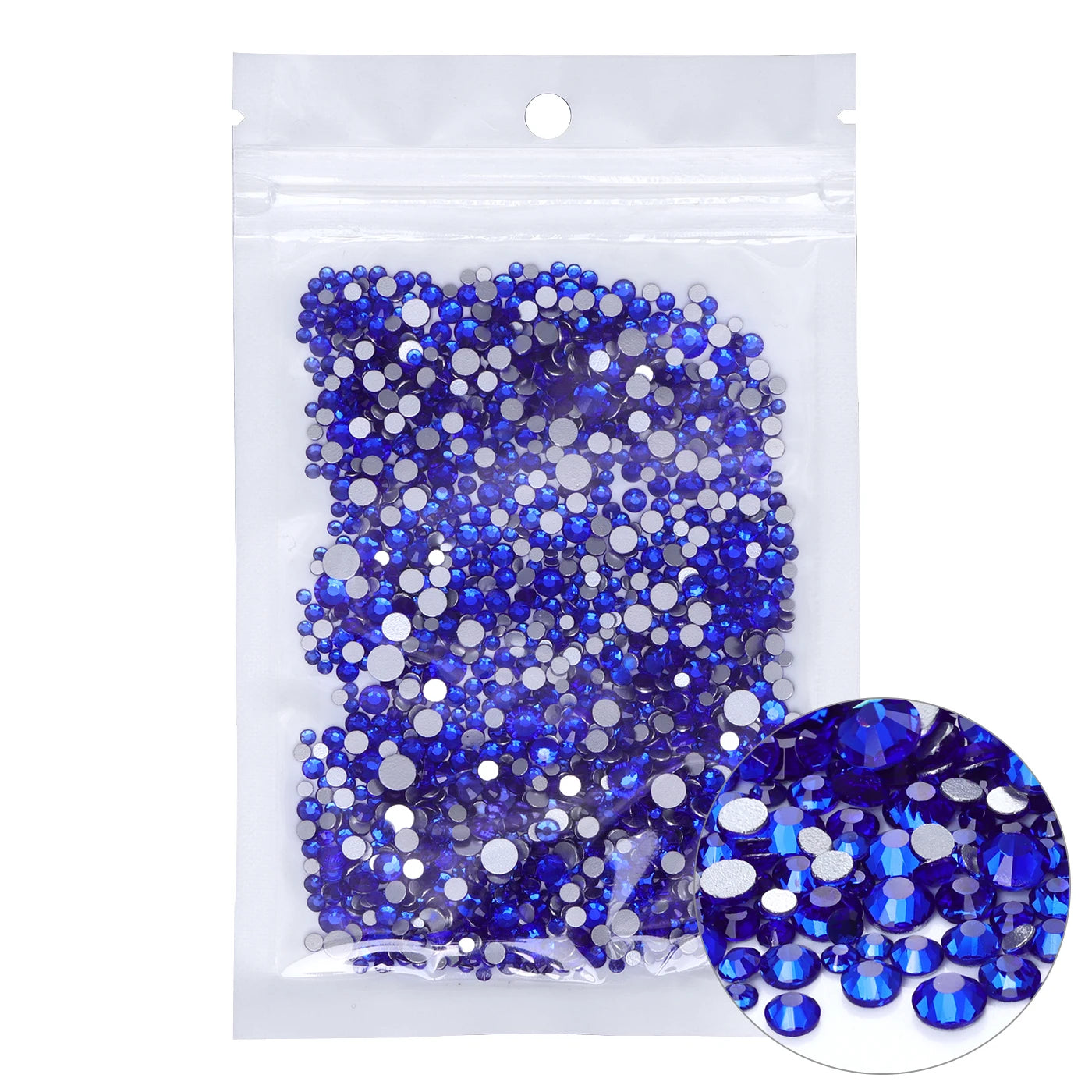 QIIY 1440Pcs Mix Size SS3-SS20 Clear Crystal FlatBack Rhinestones Non-Hotfix Glass Decorations DIY Glitter Stones 3D Nail Art