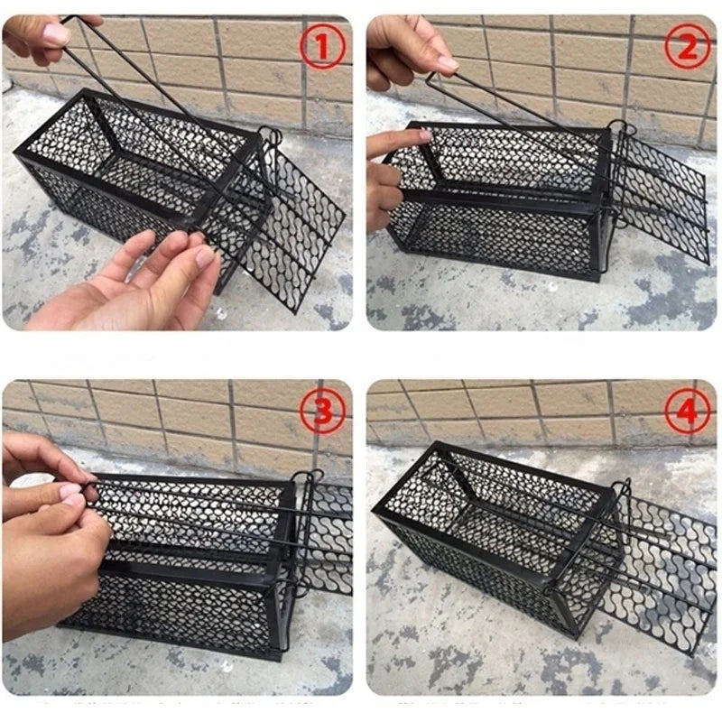 Smart Self-locking Mousetrap Safe Firm Iron Net Household Mouse Catcher Metal Reusable Humane Indoor Outdoor Rat Trap Rat Cage