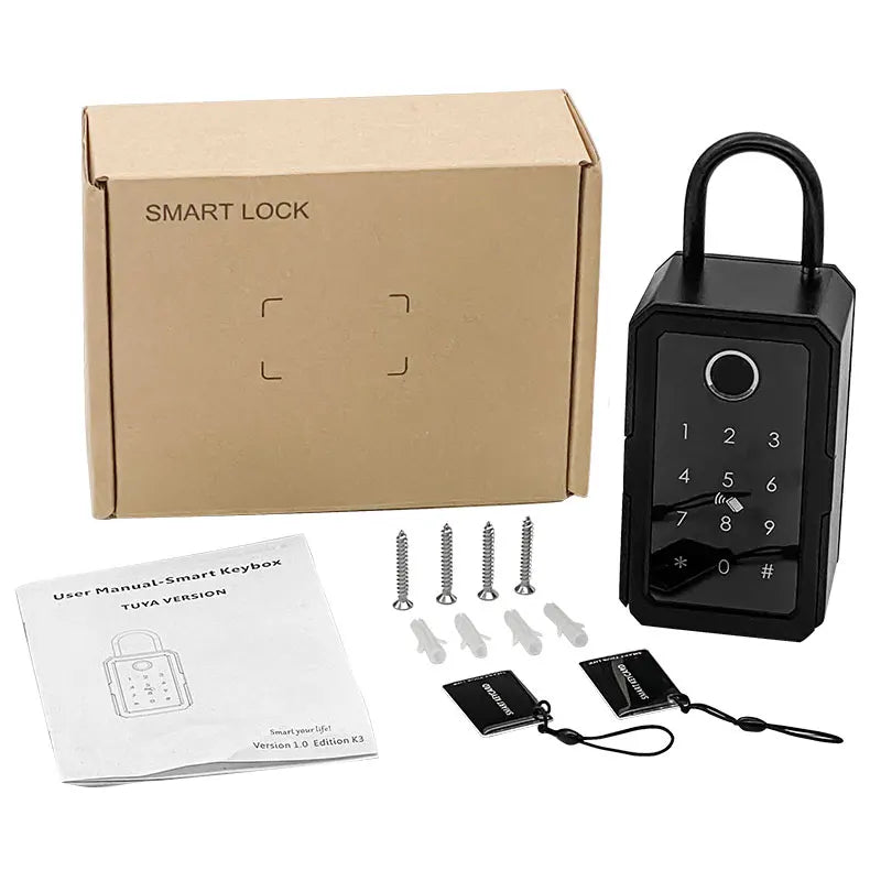Tuya Smart Key Box Fingerprint Safe Storage Lock Key Digital Security Lockbox Combination Code IC Card Unlock Door Airbnb Rental