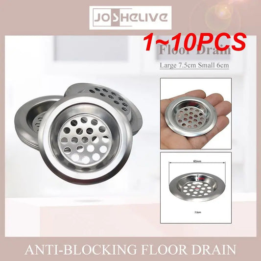 1~10PCS 60/75mm In Diameter Stainless Steel Hair Filter Circle Vent Grille Cover Sink Strainer Stopper Mesh Sink Drain Colanders