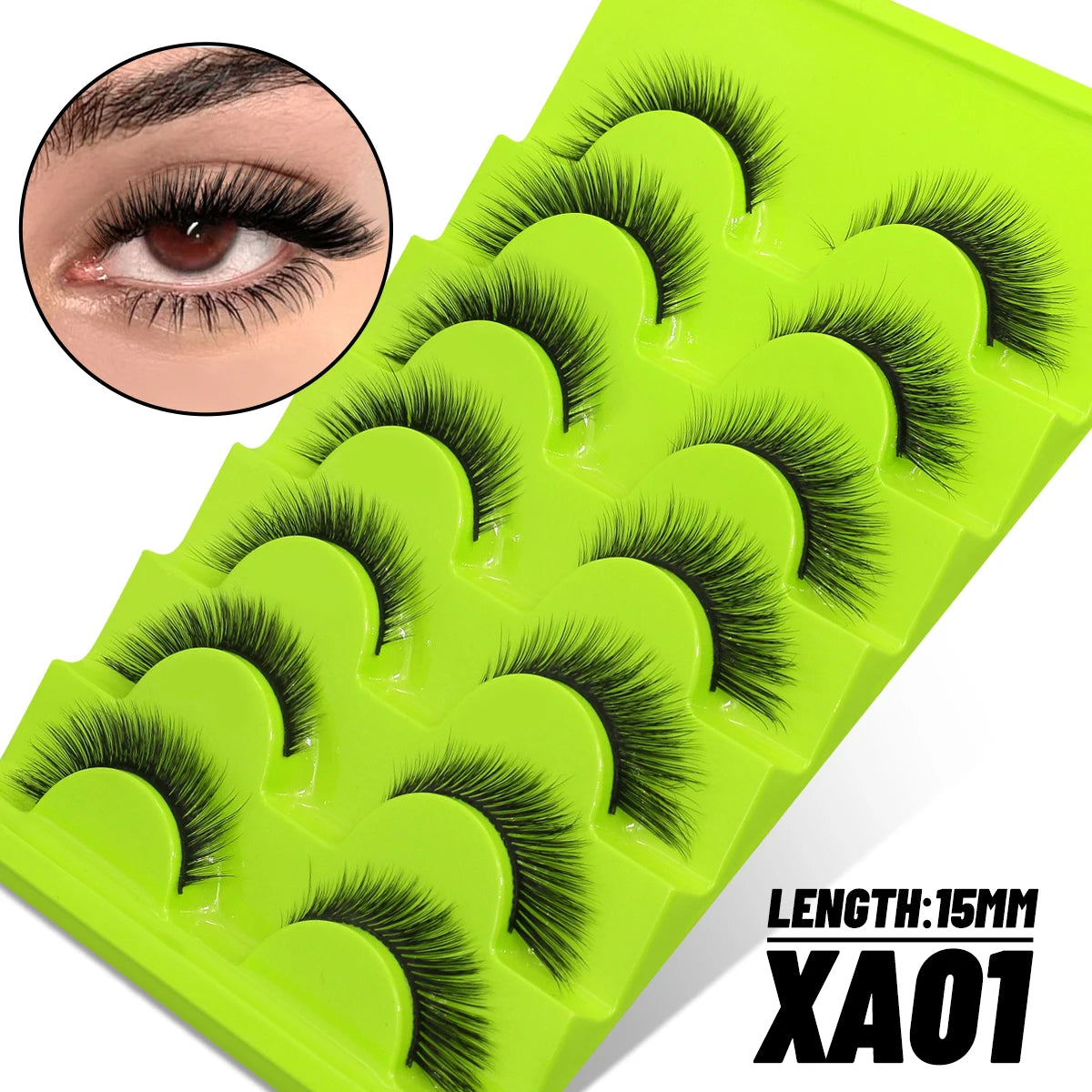 GROINNEYA False Eyelashes Faux Mink Eyelashes Fluffy Faux Mink Lashes Wispy Eyelashes Extension Effect Lashes Volume Mink Lashes
