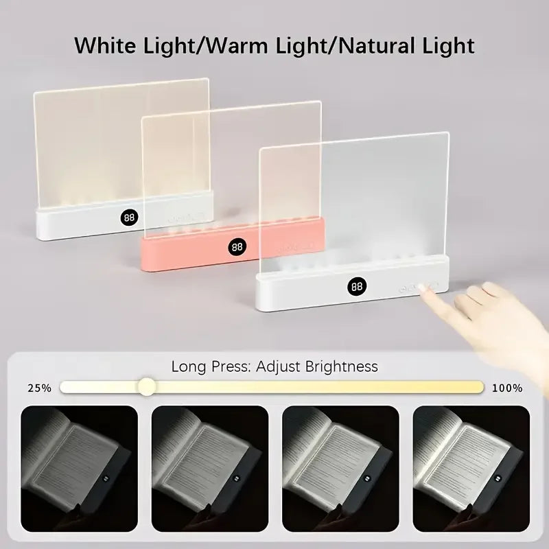 1Pc LED Flat Panel Night Vision Reading Light Eye Protection Reading Light Student Night Light Creative LED Book Eye Care Light