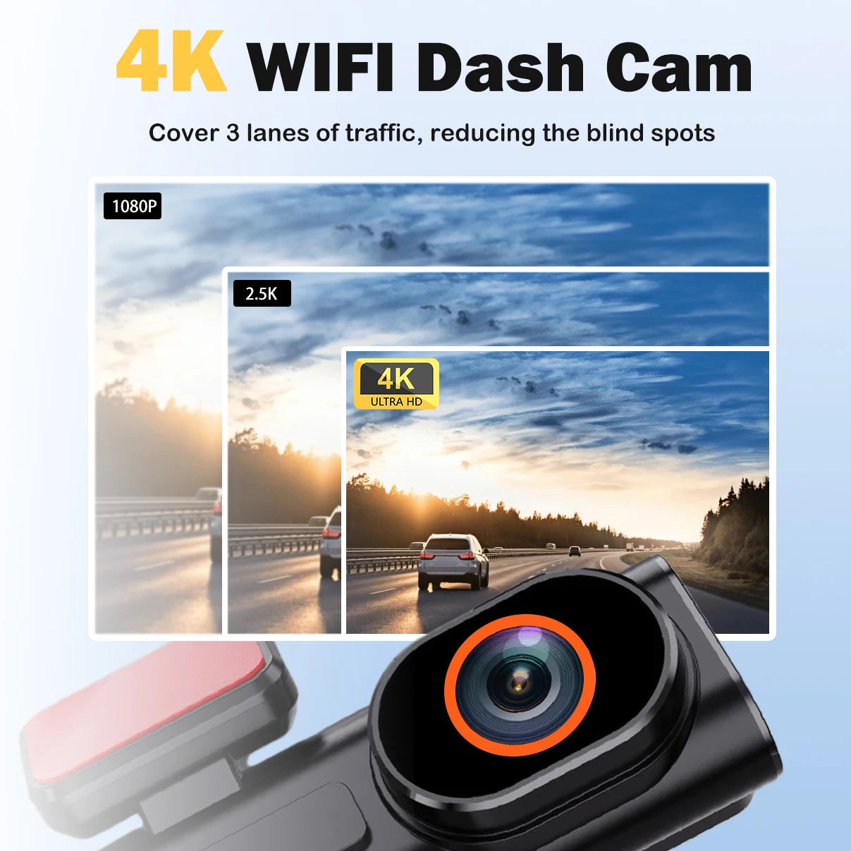 Aprilboy 4K WIFI Dash Cam Mini CAR DVR Front and Rear Dual Lens With 1080P Black Box Room Night Vision Camera Parking Monitor