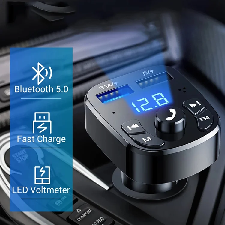 Car Bluetooth Mps Player Single Port Fast Charging Hands Free Call Usb Flash Drive Plug And Play Bluetooth Receiver