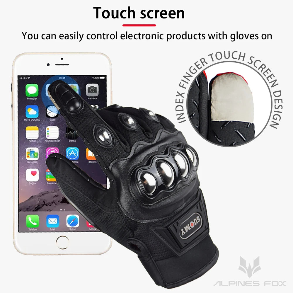 SUOMY Summer Full Finger Motorcycle Gloves Moto Luva Motocross Racing Gloves Motorbike Bicycle Cycling Riding Glove For Men Wome