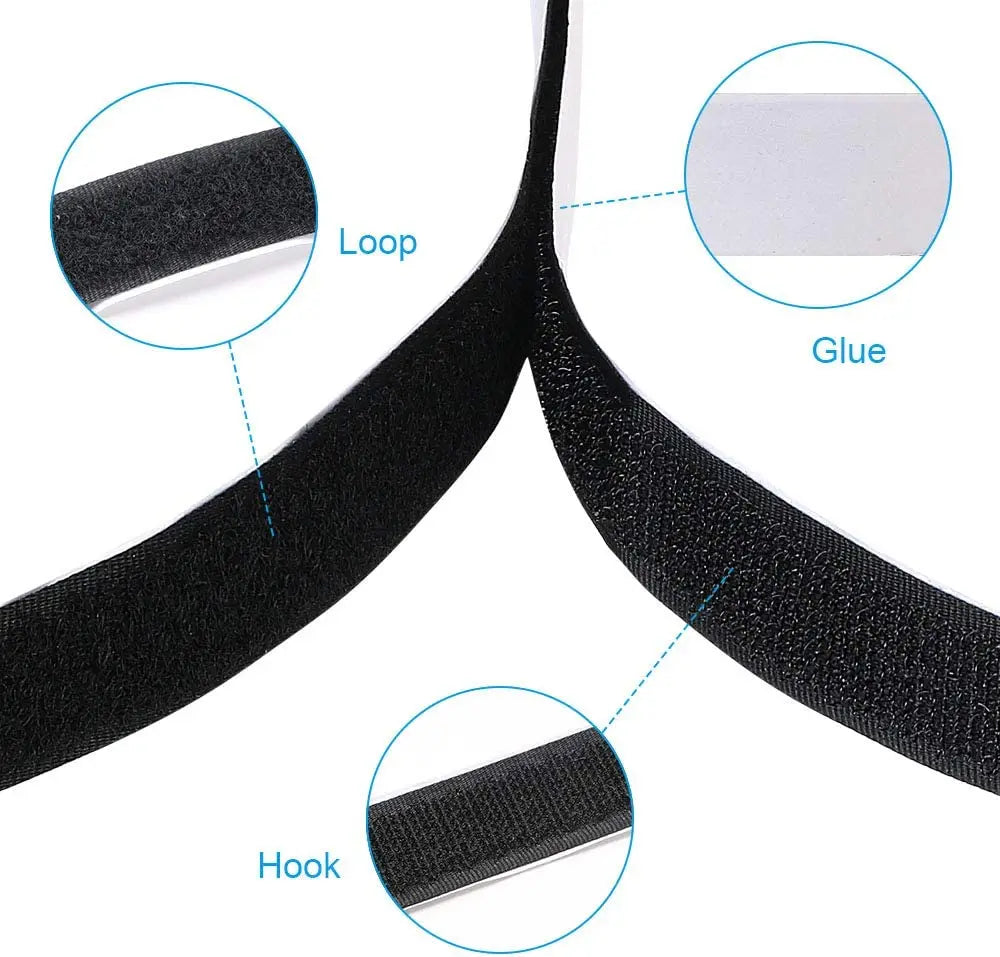 10Meters Strong Self Adhesive Hook and Loop Fastener Tape Magic Strips Industrial Strength Sticky Fastener DIY Craft Accessories