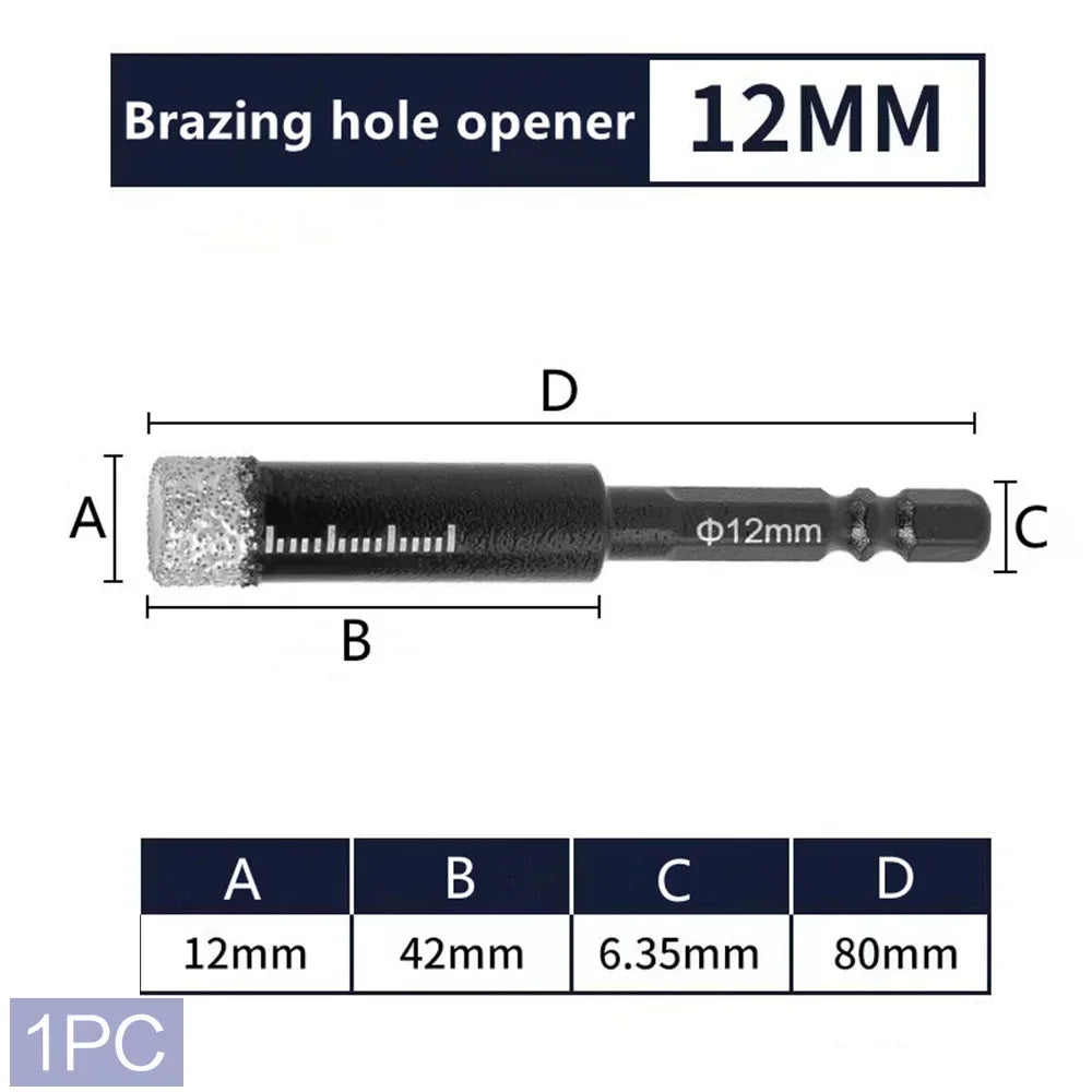 STONEGO 1PC Brazing Diamond Bit - Dry Drill for Tile, Marble, Granite, Cooled by Wax