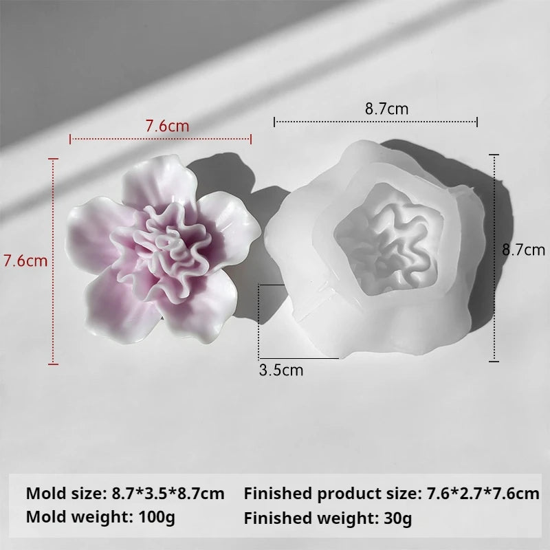 Silicone 3D Candle Molds DIY Handmade Peony Lotus Lotus Hibiscus Rose Flower  Soap Making Tools Para Velas форма для свечей