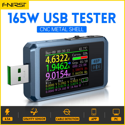 FNIRSI-FNB48P USB Battery Tester Voltmeter Ammeter TYPE-C Fast Charge Detection Trigger Capacity Measurement Ripple Monitor