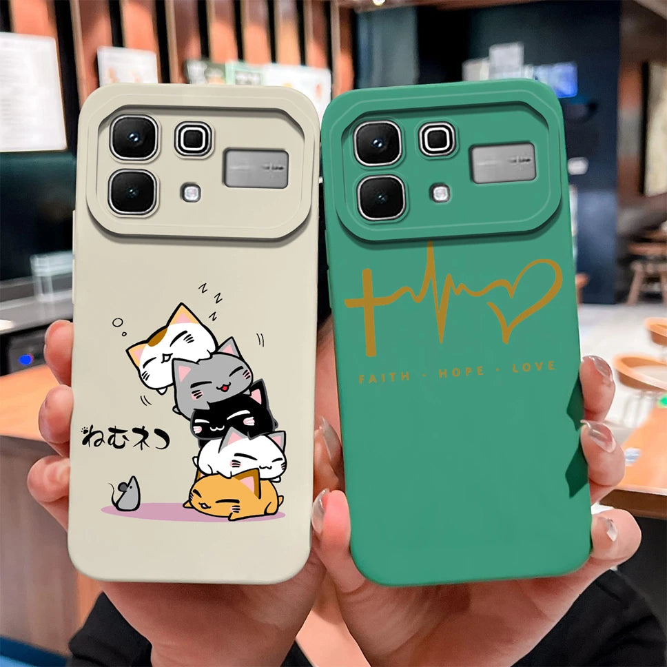 Phone Case For Infinix Note 60 Pro Edge 4G 5G Liquid Silicone High Quality Shockproof Cute Animals Cover