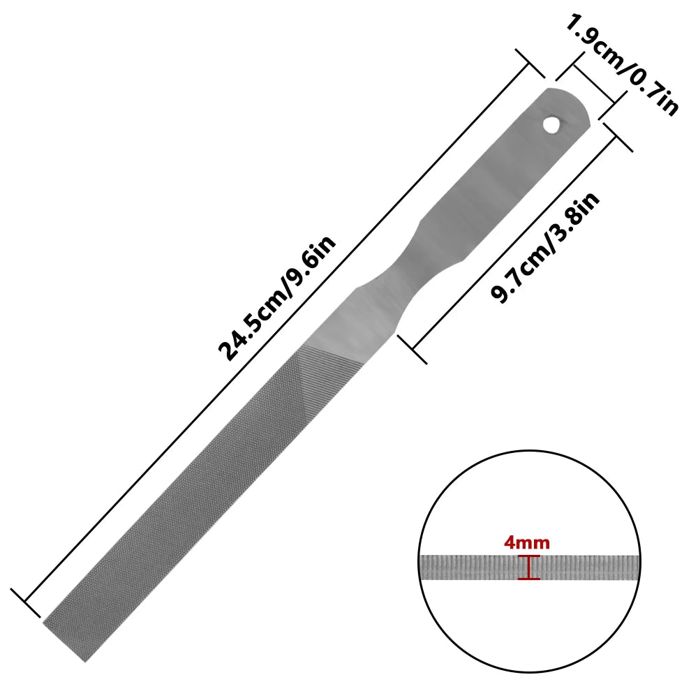 6-inch flat mid-cut file, double/single cut axe file, high carbon steel metal handle hand file, suitable for wood, metal, etc