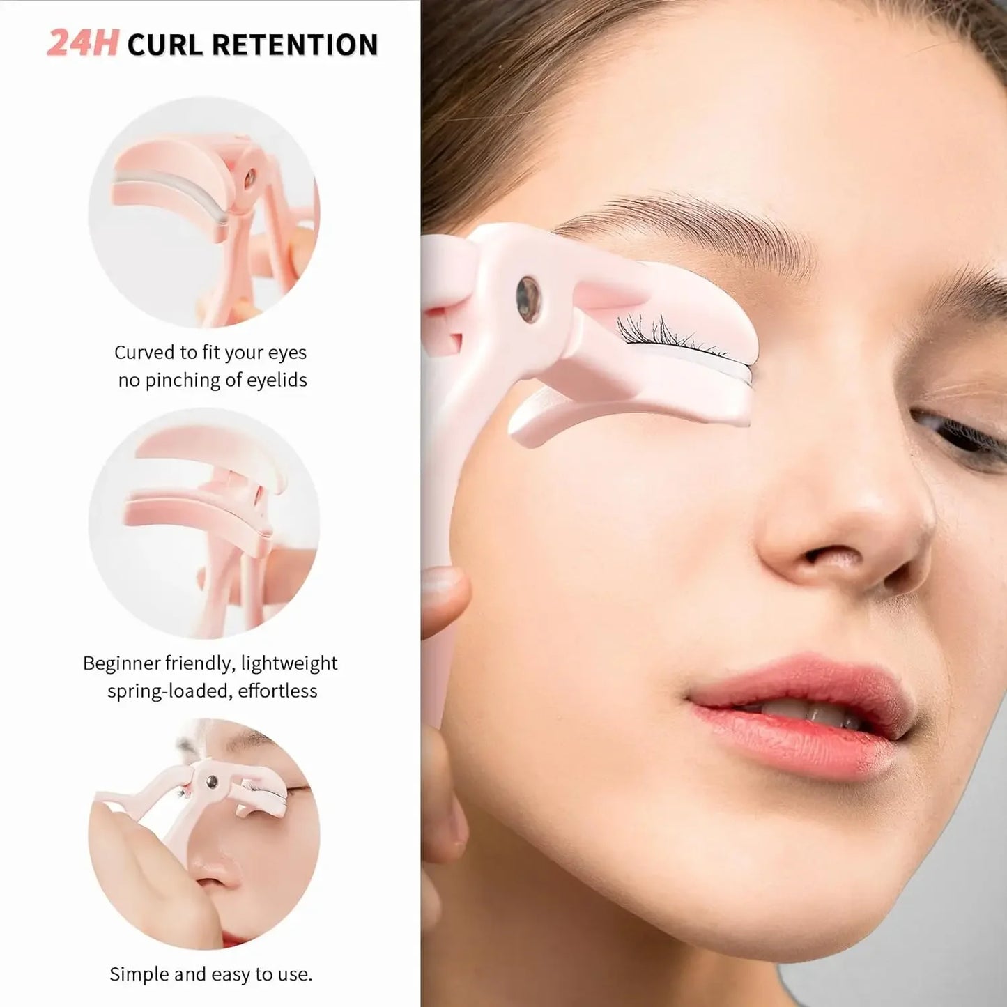 2 Style Eyelash Curler,Achieve Perfect Curls in 5 Seconds - Quick Natural Curling for Long Lasting  Makeup Tools Lash Curler