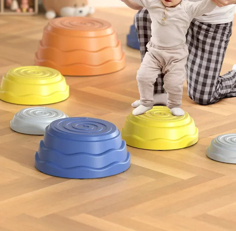 Six Children Cross The River Stone Sense System Training Equipment Kindergarten Early Education Training Balance Treadle Toys