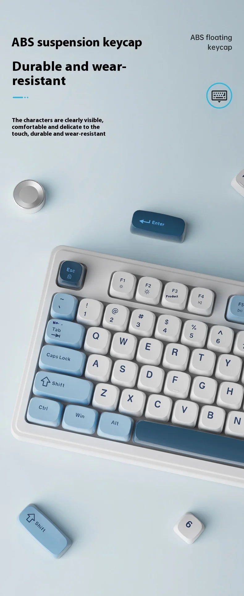 Ajazz Af98 Wireless Bluetooth Three-Mode Keyboard E-Sports Game Special Mechanical Touch Typing Office Computer Wired Keyboard