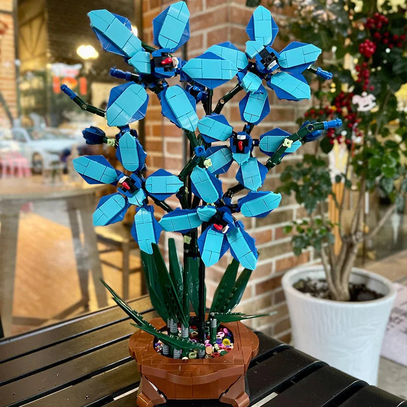 New MOC Creativity Artificial Bouquet Flower Preserved Flower Bonsai Potted Plant Home Decoration Building Block Bricks Kids Toy