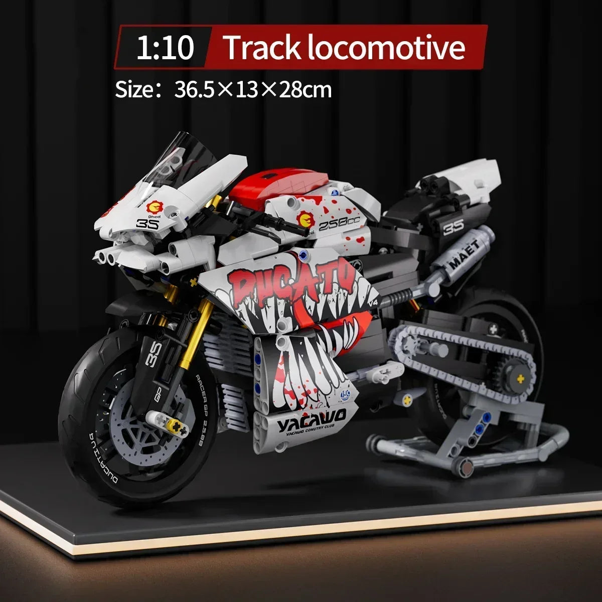 800+PCS Motorcycle Building Blocks Set Super Motorbike 1:10 Model Kit Technical Racing Kid Assembled Toy Gift For Boys And Girls