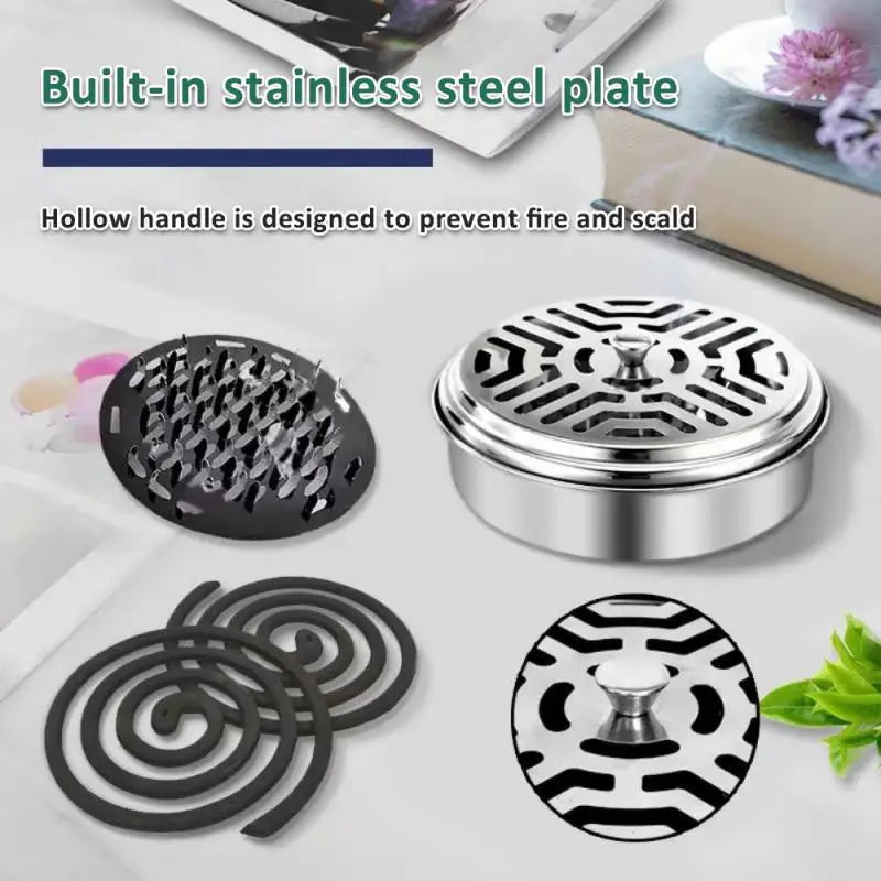 2024 Mosquito Coil Holder Mosquito Coil Box With Cover Mosquito Coil Tray Nail Tooth Mosquito Coil Holder Household Ash