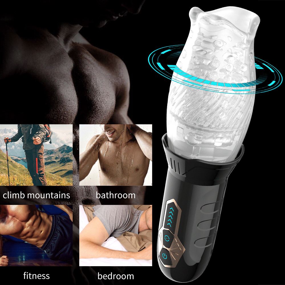 Automatic Rotating Vibrating Male Masturbator Penis Massage Vibrator Real Oral Sex Glans Delay Trainer Masturbation Toys for Men