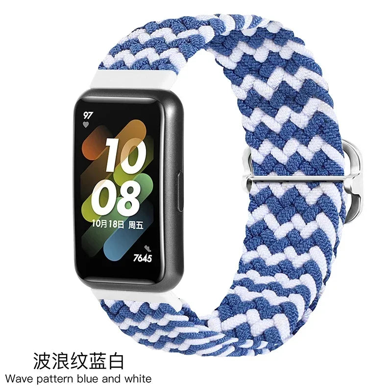 Strap For Huawei Band 7 Adjustable Elastic Nylon Braided Strap Men Women Replacement Bracelet Wristband For Huawei Band 7
