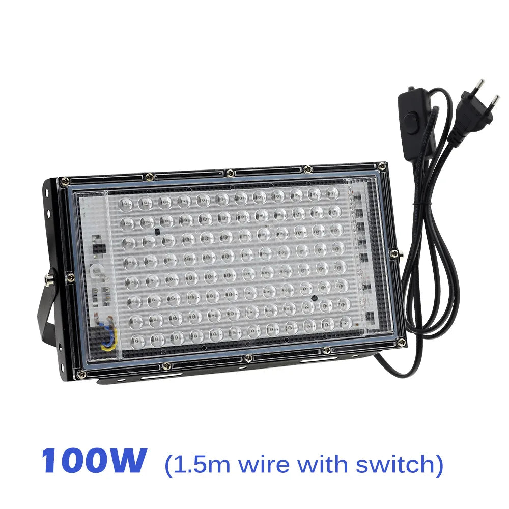 UV Flood Light AC 220V 50W 100W LED Stage Blacklight Ultraviolet Flood Effect Light for Halloween Xmas Dance DJ Disco Party Bar
